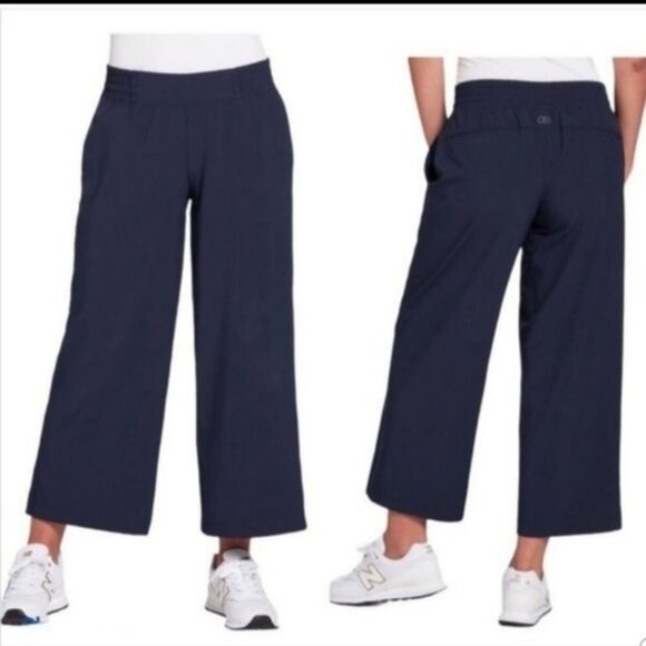 Calia Navy Blue Journey Wide Leg Cropped Pants Size‎ Med - Picture 6 of 6